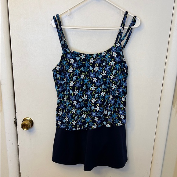 Beach Cabana Other - Beach Cabana Floral Print Women's Swimsuit - Blue and Green Size 1X